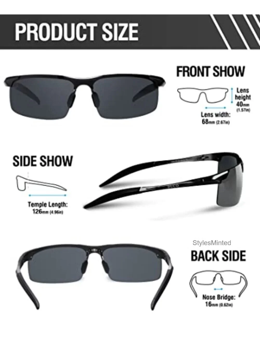 Men's Sport Polarized Sunglasses UV400 Protection TAC Lens Aluminum Frame